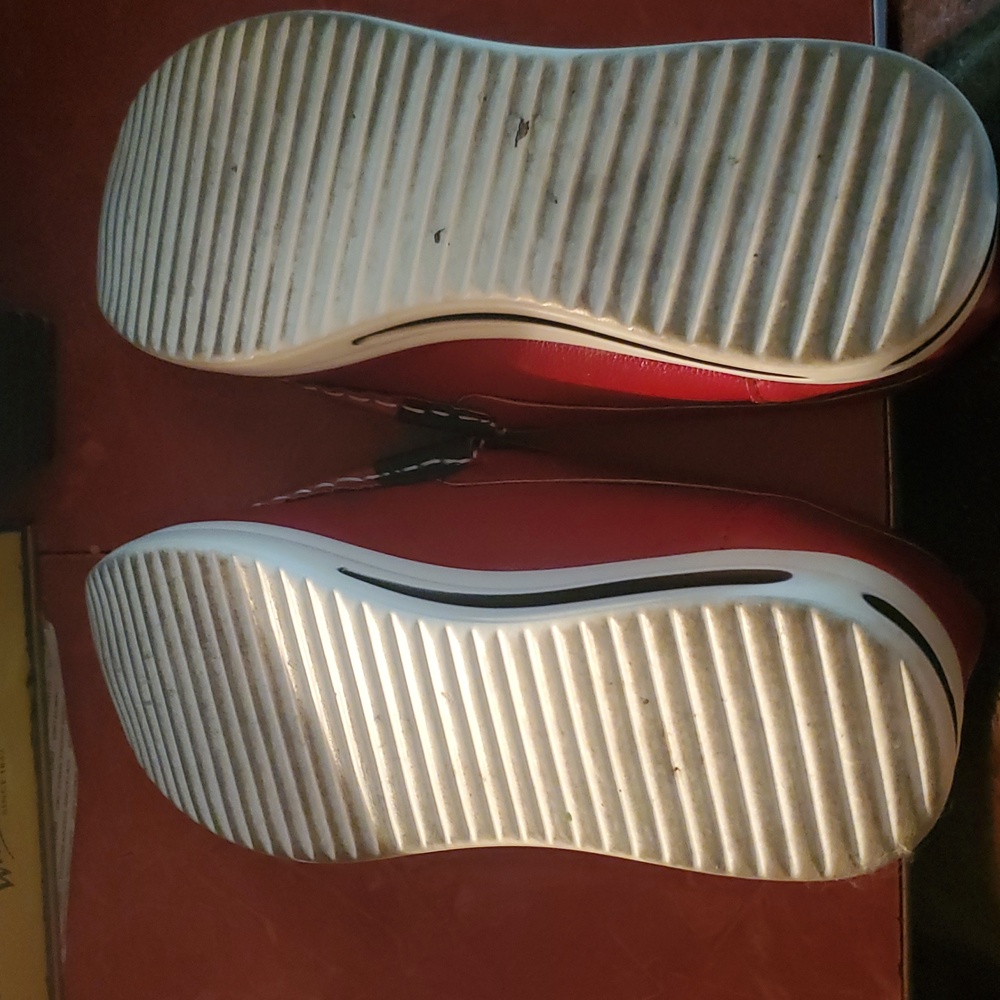 Red Loafers with Gold Buckle - Picture 2 of 2